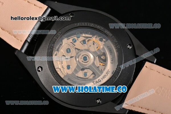 Tag Heuer Carrera Carbon Calibre 1887 Concept Chrono Swiss Valjoux 7750-SHG Automatic PVD Case with Silver Arabic Numeral Markers and Black Dial - Click Image to Close